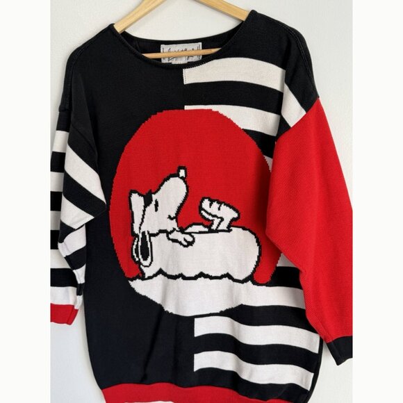 JC de Castelbajac RARE Vintage Snoopy Peanuts Sweater Red Size 44 EU US 12 - Picture 3 of 12